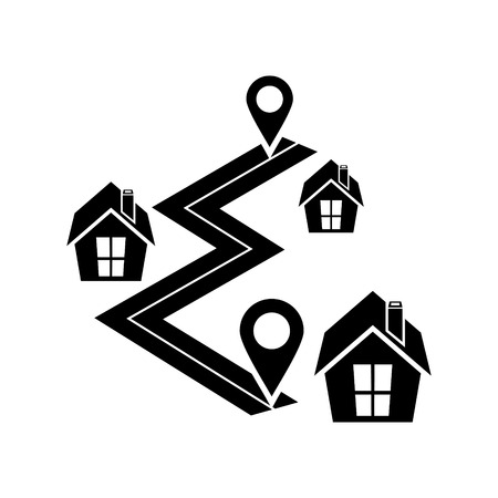 Navigation map with gps vector iconのイラスト素材