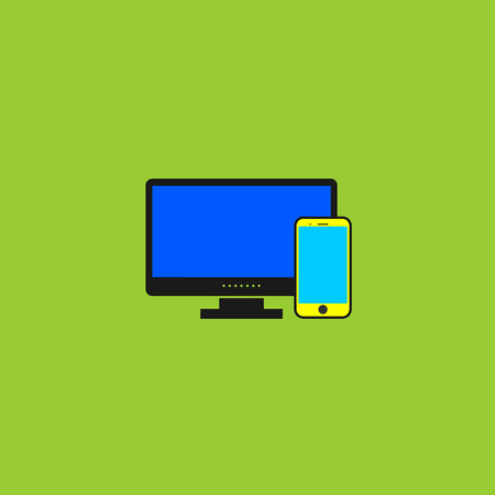 Electronics tv mobile vector iconのイラスト素材
