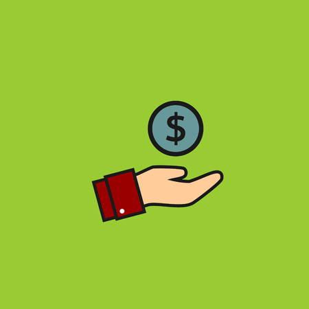 Incomes and hand vector iconのイラスト素材