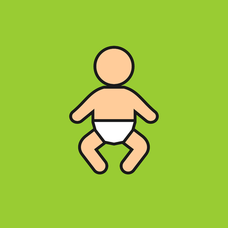 Baby with diaper vector iconのイラスト素材