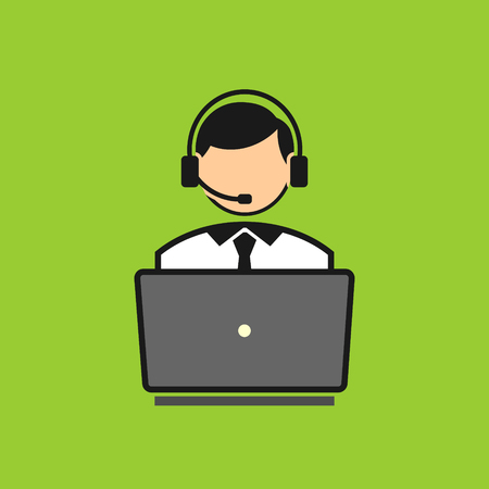 Telephone operator vector iconのイラスト素材