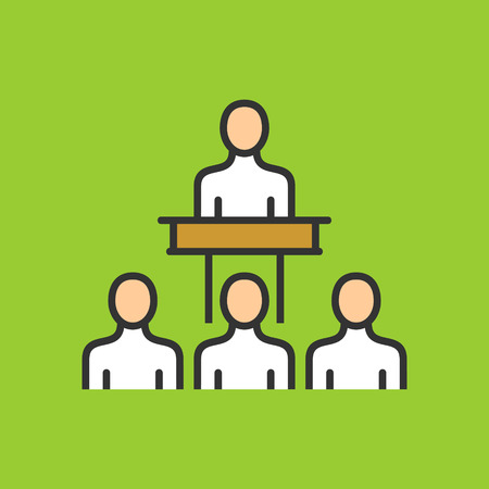 Human resources department. Business people icon simple line flat illustration.Vector iconのイラスト素材