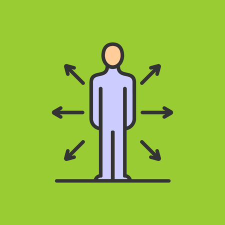 Human resources department. Business people icon simple line flat illustration.Vector iconのイラスト素材