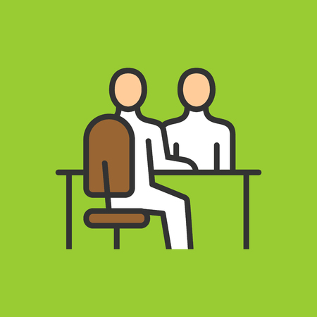 Human resources department. Business people icon simple line flat illustration.Vector iconのイラスト素材
