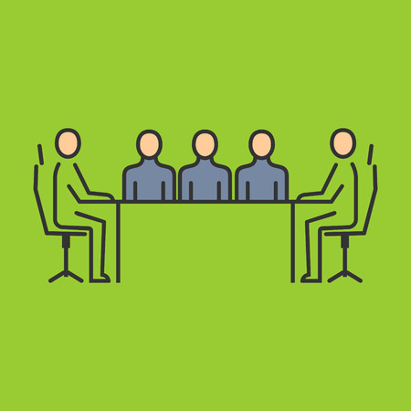 Human resources department. Business people icon simple line flat illustration.Vector iconのイラスト素材