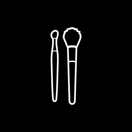 Makeup brushes for blush and lipstick vsecot iconのイラスト素材