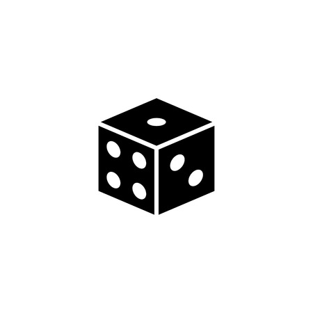 Dice cube outline vector iconのイラスト素材