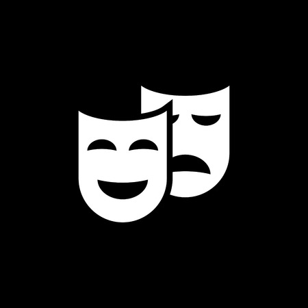 Theater masks couple vectror iconのイラスト素材