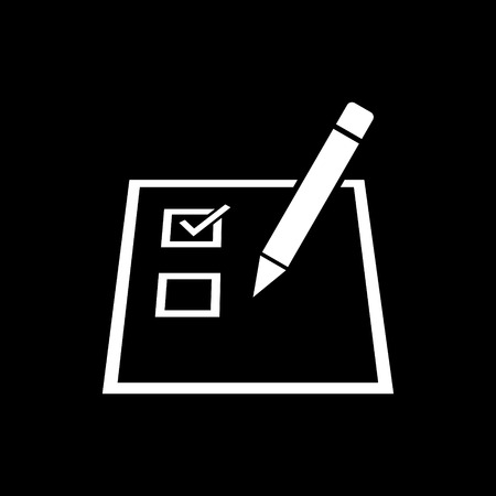 Checklist on a paper with a pencil vector iconのイラスト素材