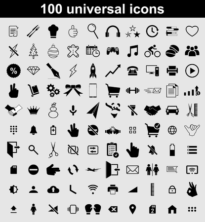 Set 100 universal vector iconsのイラスト素材