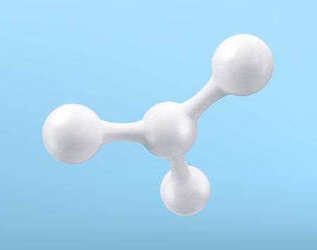 White molecule or atom, Abstract Clean structure. Vector illustration.のイラスト素材