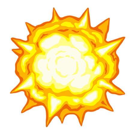 Vector illustration of cartoon explosion isolated on white backgroundのイラスト素材