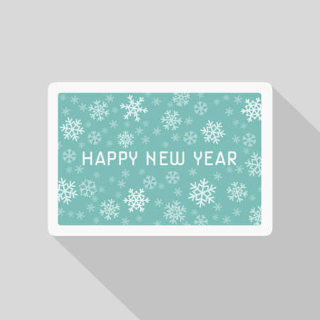 Vector New Year greeting card with snowflakes patternのイラスト素材
