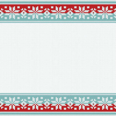 Vector Christmas and winter knitted background with space for image or text. Seamless patternのイラスト素材