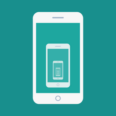 Vector flat illustration of smartphone recursionのイラスト素材