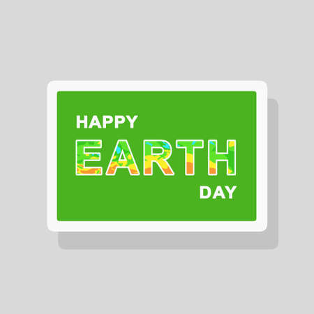 Vector double exposure illustration of Earth Day greeting card with map elements forming text silhouetteのイラスト素材