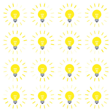 Light bulb rotating rays animation sprite in flatのイラスト素材