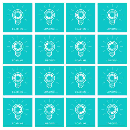 Light bulb with rotating preloader animation lineのイラスト素材