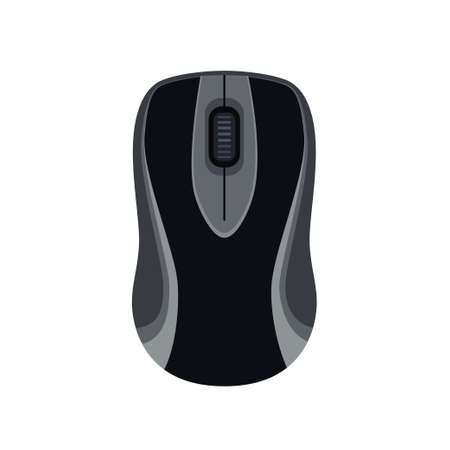 Black computer mouse isolated on white backgroundのイラスト素材