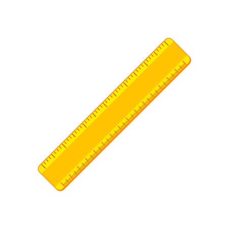 Cartoon yellow ruler flat iconのイラスト素材