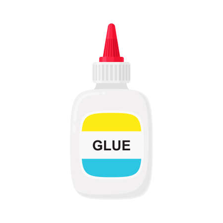 Cartoon glue bottle flat icoのイラスト素材