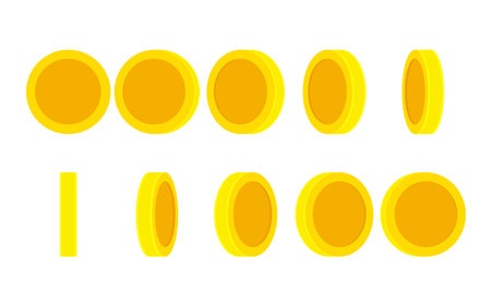 Empty gold coin rotating. Animation sprite sheetのイラスト素材