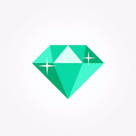 Cartoon abstract precious gemstone flat icon. Vector illustration isolated on white backgroundのイラスト素材
