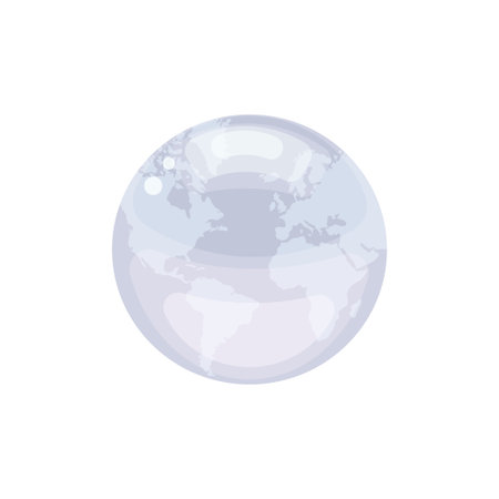 Earth Globe as precious pearl. Vector illustration isolated on white backgroundのイラスト素材
