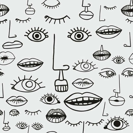 of the face Nose Lips Eyesのイラスト素材