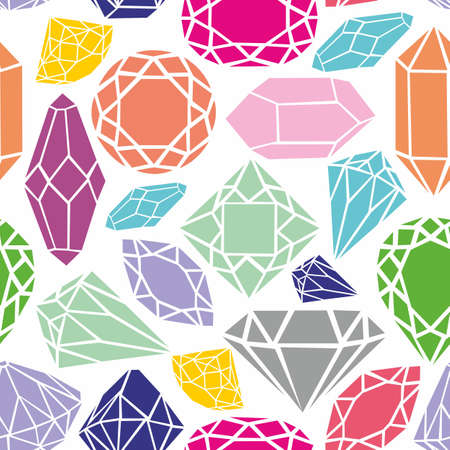 seamless pattern with colorful diamonds on a white backgroundのイラスト素材