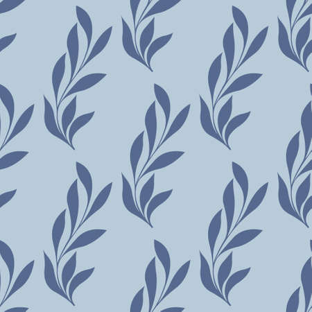 The stylized branch on a blue background. Seamless patternのイラスト素材
