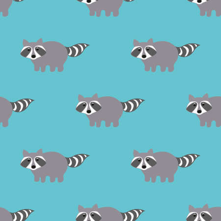 Raccoons in a cartoon style. Seamless pattern for your designのイラスト素材