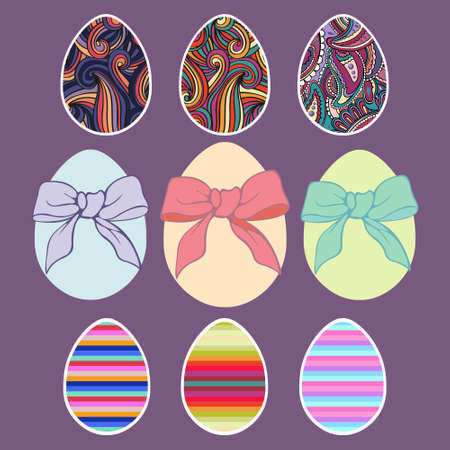 Easter eggs. Vector set for design greeting card or backgroundのイラスト素材
