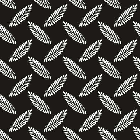 monochrome seamless pattern with stylized branches.のイラスト素材