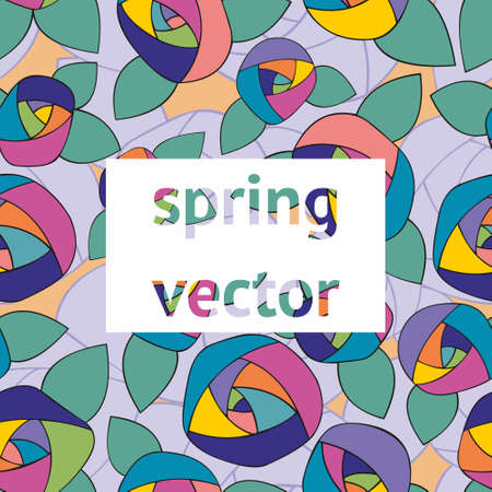 Decorative colorful roses. Vector seamless pattern for design and decorationのイラスト素材