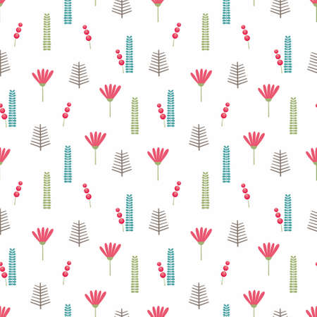 Beautiful floral background. Seamless pattern on a white backgroundのイラスト素材