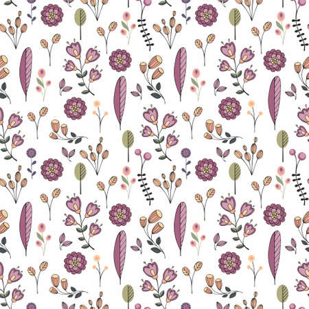 Vector flowers. Decorative seamless background for decoration and design all types of surfacesのイラスト素材