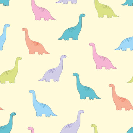 Dinosaur. Vector children seamless pattern for design and decoration of children's room, clothes, wallpaper, covers and surfacesのイラスト素材