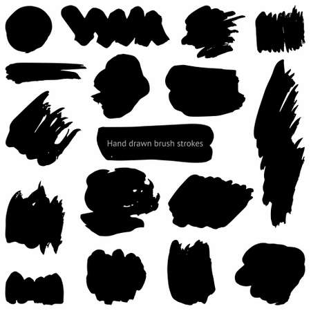 Vector brush set for surface design, covers, packaging, use in creative design projects, presentations, banner designのイラスト素材