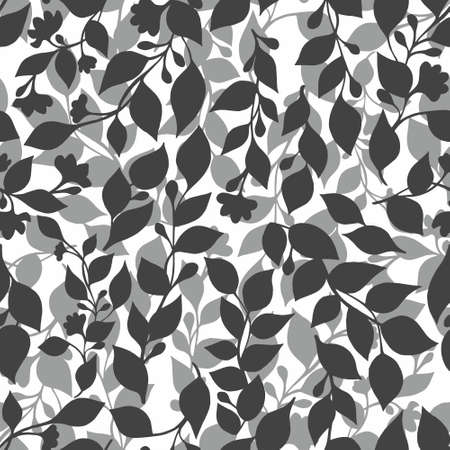 Silhouettes of branches. Vector Seamless Pattern. Fabric, wallpaper, cover design, home textiles, clothing and accessories, packaging and wrapping paperのイラスト素材