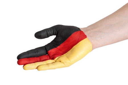 a german hand in helping or offering gestureの写真素材