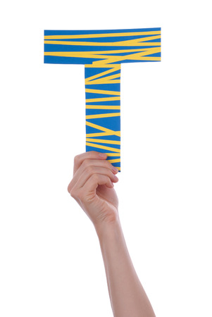 A Hand Holding a Colorful Tの写真素材