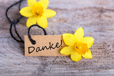 Label with the german word Danke which means Thanks