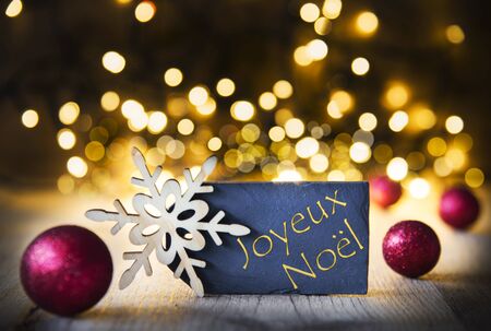 Background, Lights, Joyeux Noel Means Merry Christmasの写真素材