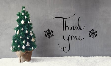 Christmas Tree, Calligraphy, Thank Youの写真素材