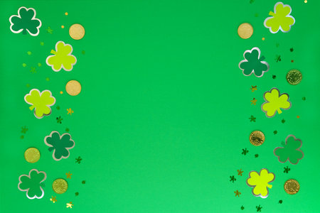 Decorative Saint Patricks Day Flat Lay, English Text Copy Space For Free Text