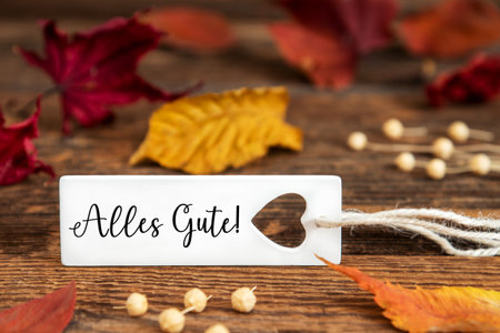 Autumn Background, Label with Alles Guteの写真素材