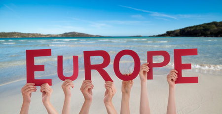 People Hands Building Word Europe, Ocean And Seaの写真素材