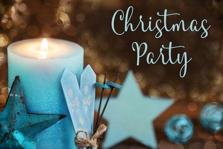 Text Christmas Party, Christmas Background, Festive Winter Decorの写真素材