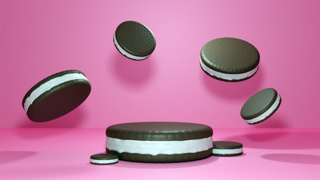 Cookie stage 3d illustrationの写真素材